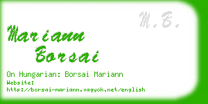 mariann borsai business card